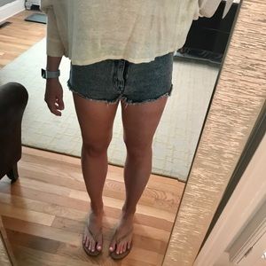 BDG faded black jean shorts